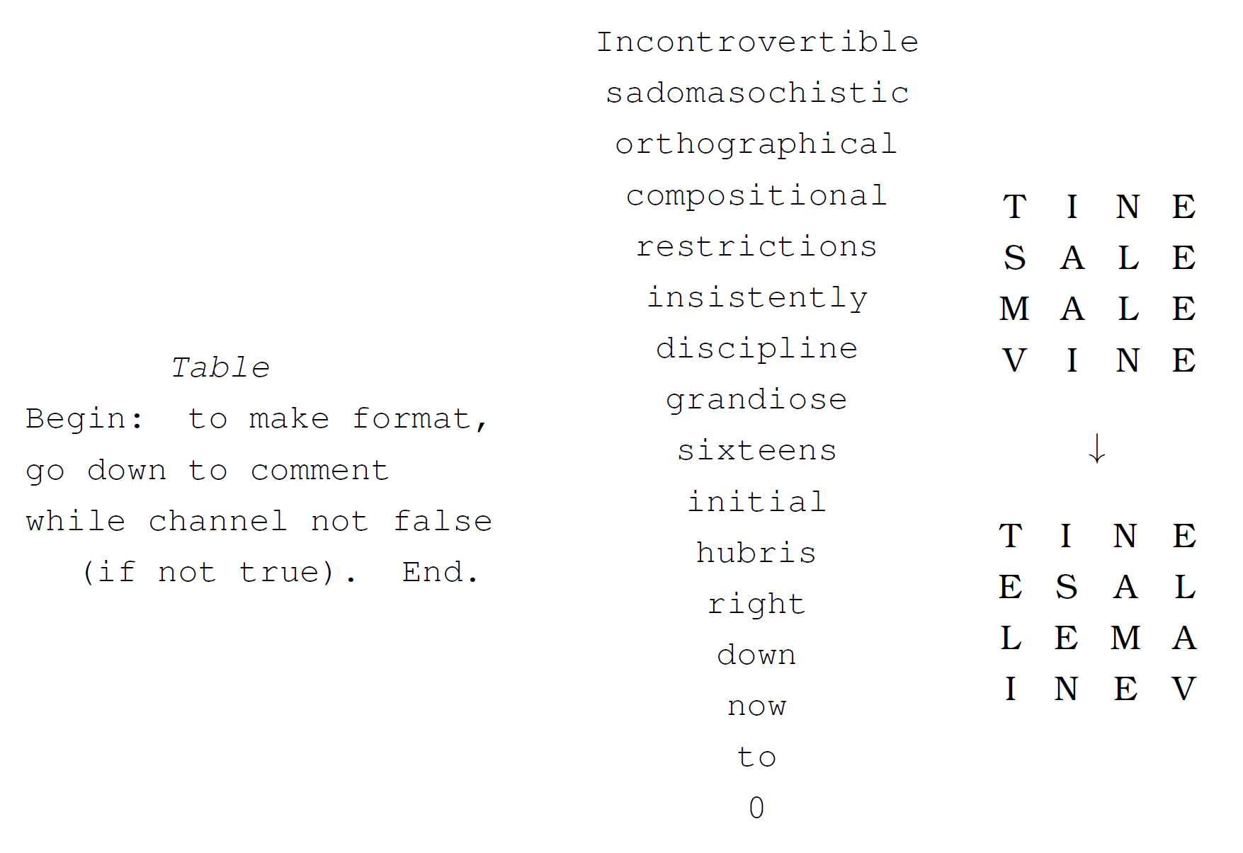 Examples of OULIPO art